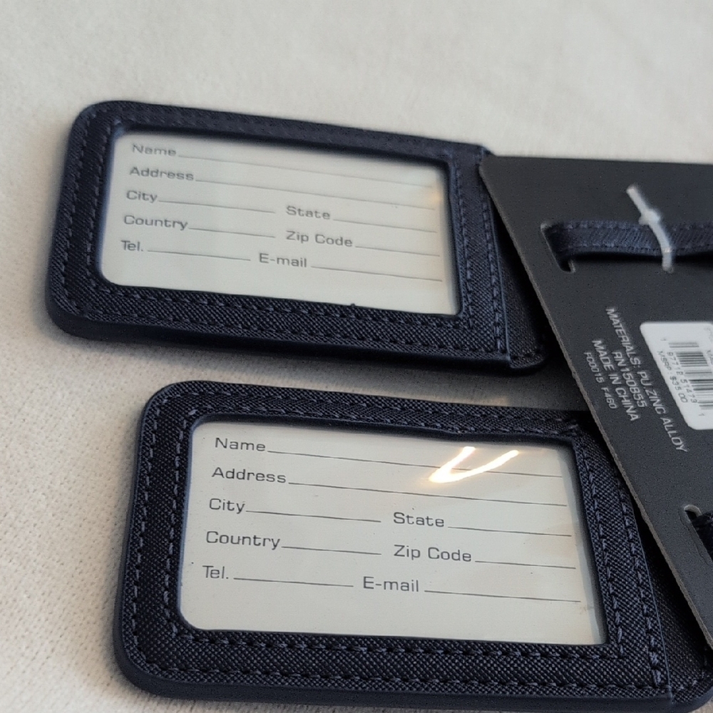 French Connection Navy and White Luggage Tags - Picture 5 of 5